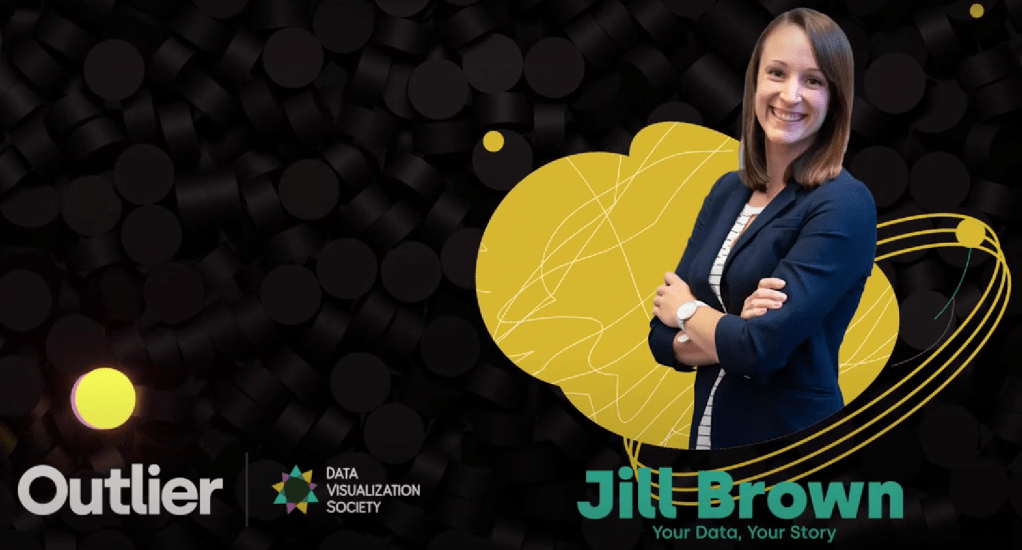 Screenshot from opening screen of talk, with image of speaker and title of talk.